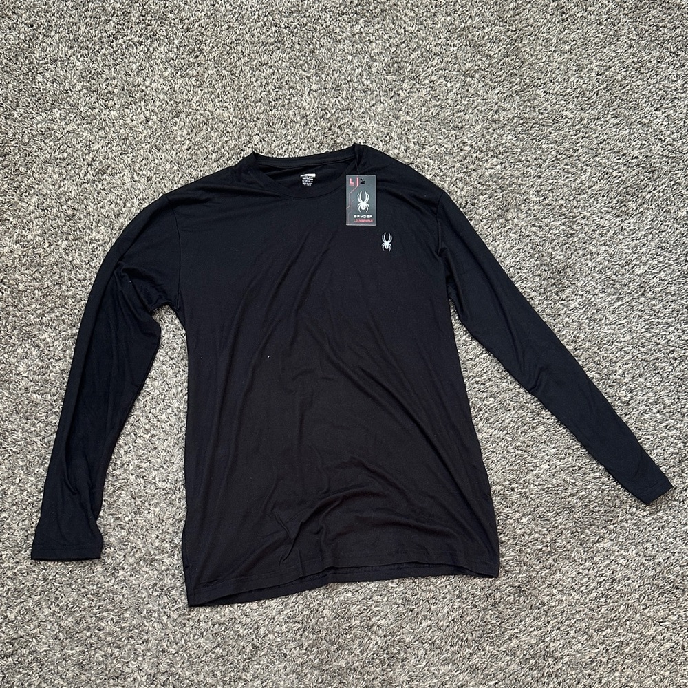 Spyder Men's Classic Black lightweight Long Sleeve Tee